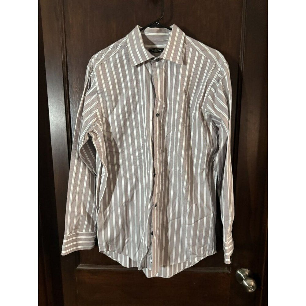 Saks Fifth Avenue Men’s Dress Shirt 16R Red Striped